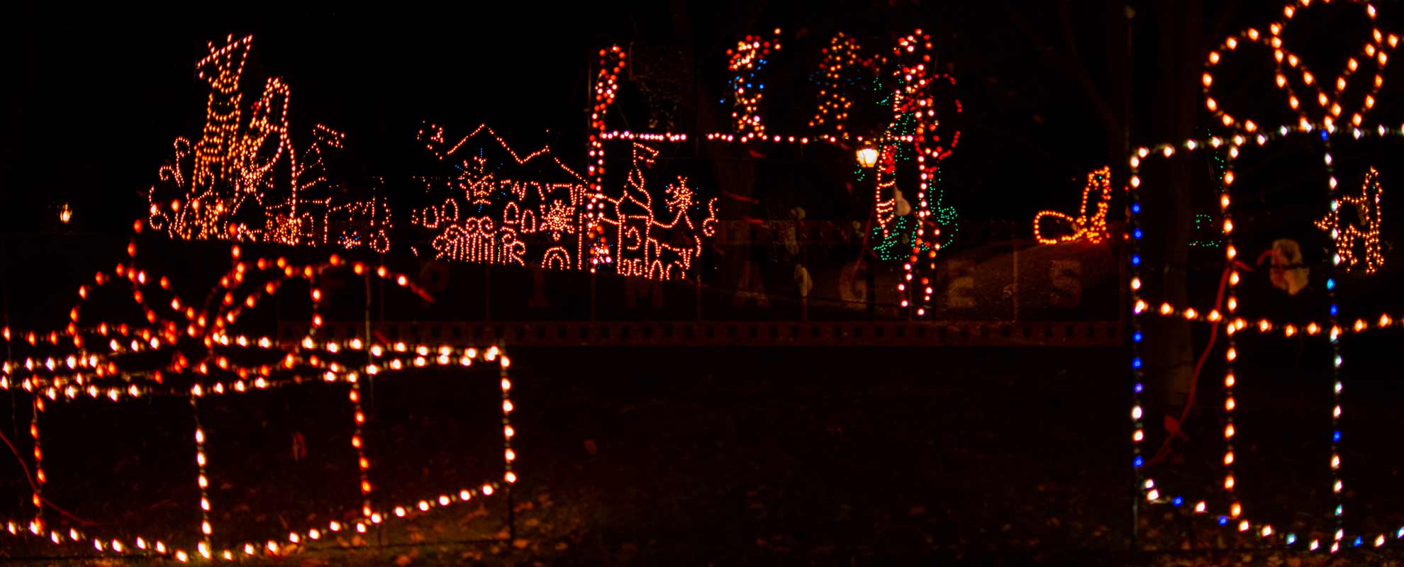 Xmas lights setup for drive-through enjoyment